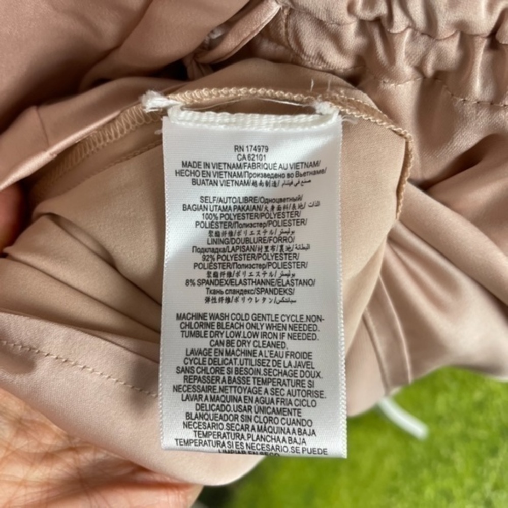 BCBG Bare Pink Long Sleeve Surplice Dress Small - Picture 12 of 13